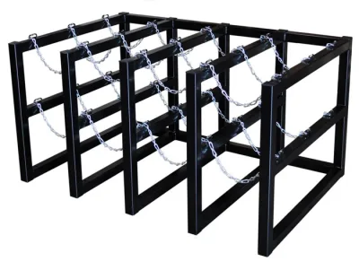 4 Wide by 3 Deep, Gas Cylinder Storage Rack, 12 Cylinder Capacity, Steel