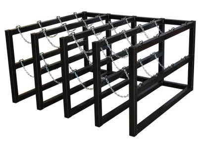 4 Wide by 4 Deep, Gas Cylinder Storage Rack, 16 Cylinder Capacity, Steel