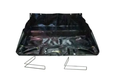4' x 4' x 12", 119 Gallon Spill Capacity, Spill Berm with Angle Brackets, QuickBerm®, Black