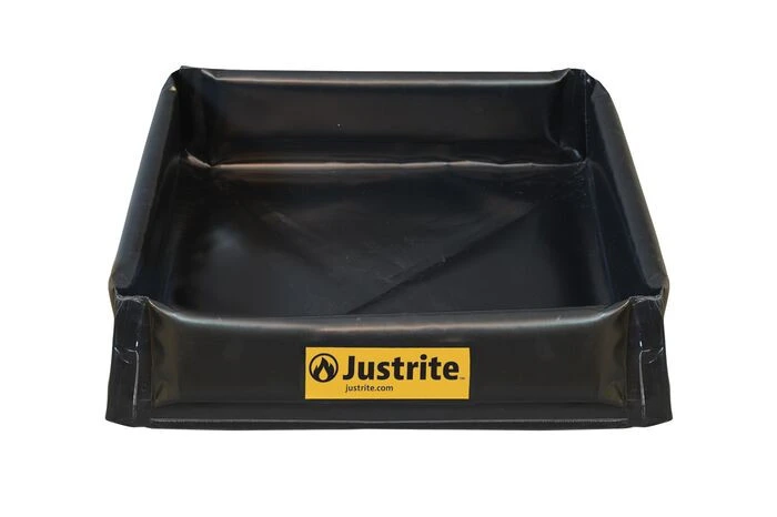 4' x 4' x 6", 55 Gallon Spill Capacity, Mini Berm Flex Tray with, Black - 28444