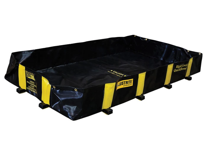 4' x 8' x 12", 235 Gallon Spill Capacity, Drive Over Berm, Rigid-Lock QuickBerm®, Black - 28514