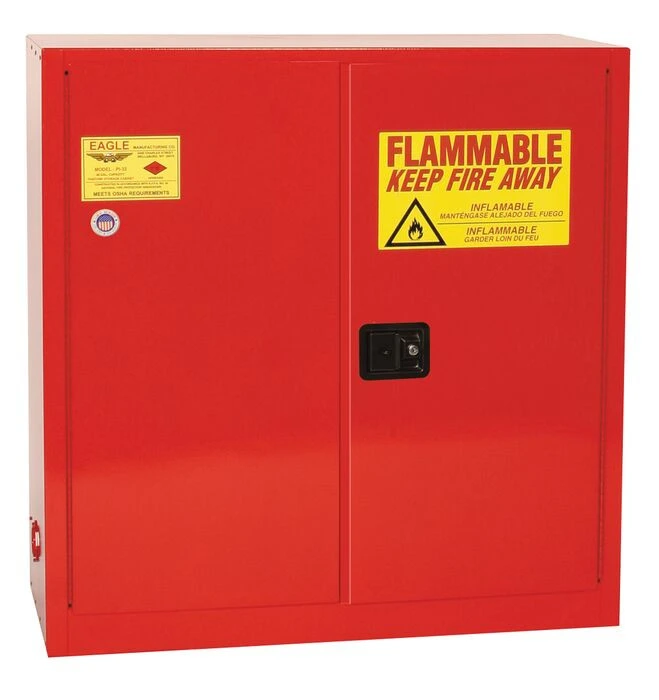 40 Gallon, 3 Shelves, 2 Doors, Manual Close, Paint Safety Cabinet, Red - PI32X