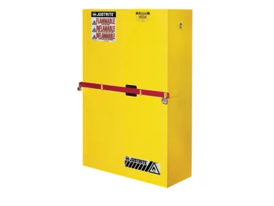 45 Gallon, 2 Shelves, 2 Doors, Manual Close, Flammable Cabinet, High Security with Steel Bar, Yellow - 29884Y