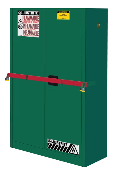 45 Gallon, 2 Shelves, 2 Doors, Self Close, Pesticides Safety Cabinet with Steel Bar, Sure-Grip® EX High Security, Green - SC29884P