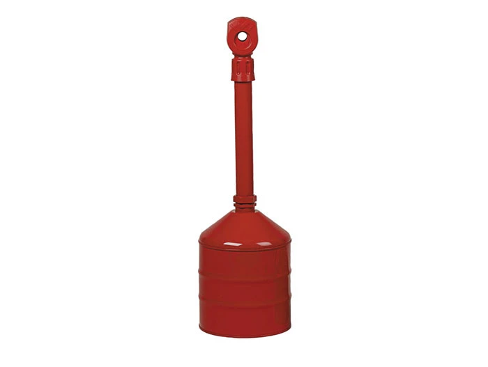 5 Gallon Heavy Duty Cigarette Butt Can, Plastic Topper, Steel Base and Neck, Red - 26811R