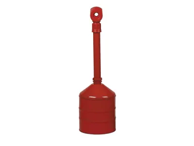 5 Gallon Heavy Duty Cigarette Butt Can, Plastic Topper, Steel Base and Neck, Red - 26811R