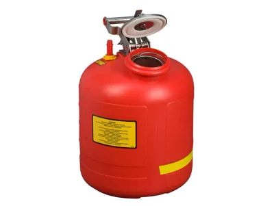 5-Gallon, Polyethylene Safety Can for Liquid Disposal, Built-In Fill Gauge, Red