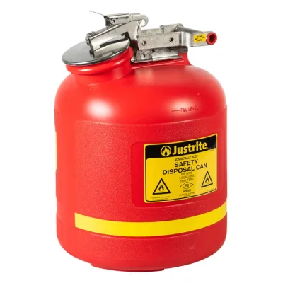 5-Gallon, Polyethylene Safety Can for Liquid Disposal, Red