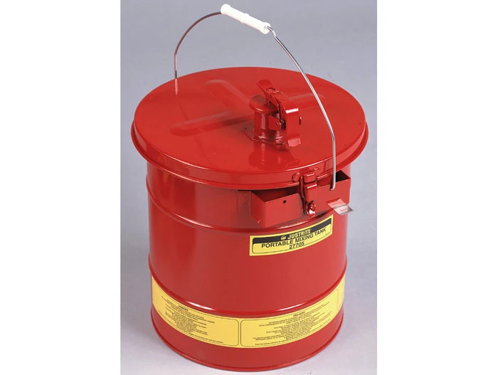 5 Gallon Portable Steel Mixing Tank, Removable Cover with Flame Arrester, Self-Close Spout, Red - 27705