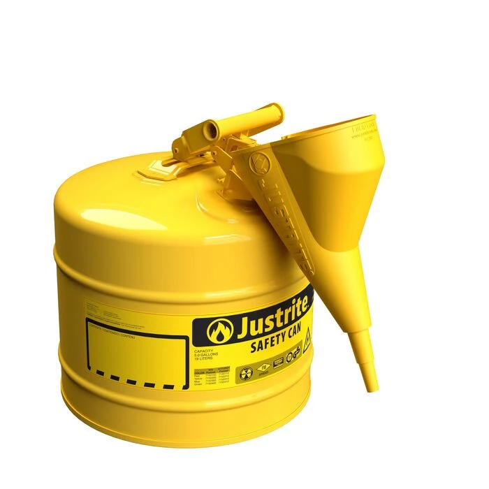 5 Gallon Steel Safety Can for Diesel, Type I, Funnel, Flame Arrester, Yellow - 7150210