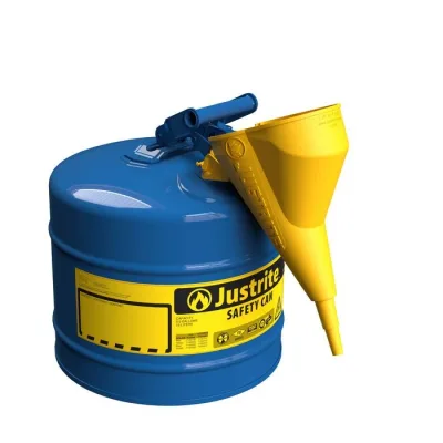 5 Gallon Steel Safety Can for Kerosene, Type I, Funnel, Flame Arrester, Blue