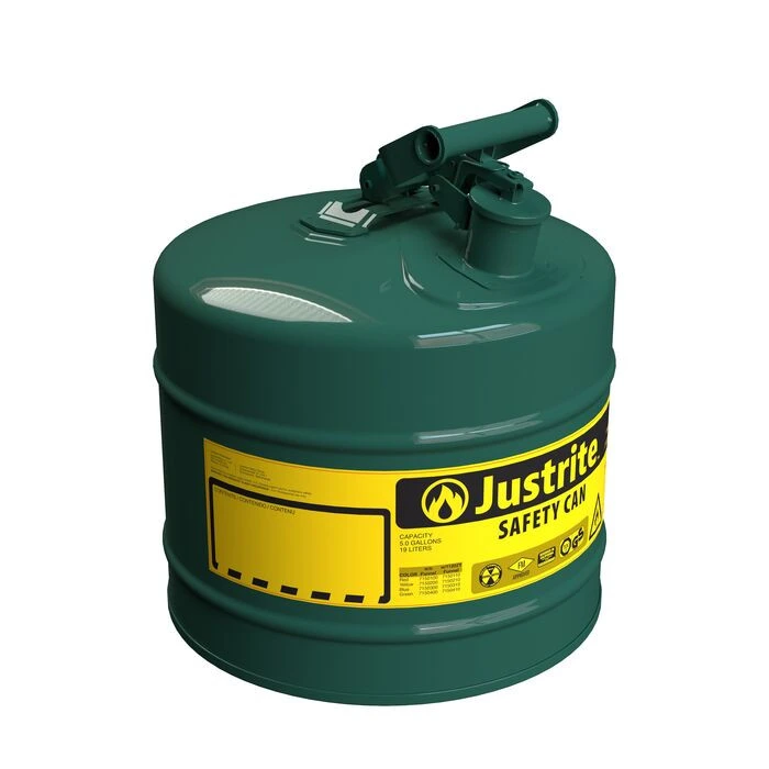 5 Gallon Steel Safety Can for Oil, Type I, Flame Arrester, Green - 7150400