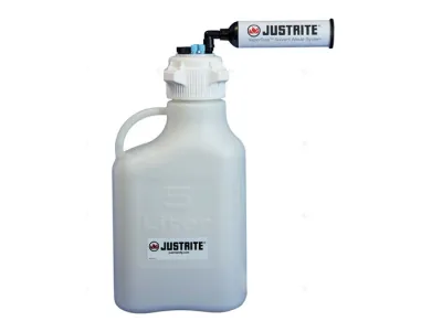 5 Liter HDPE Carboy with Filter Kit, VaporTrap™, 4 Ports 1/8" Tubing, 3 Ports 1/4" Tubing, 83mm Cap