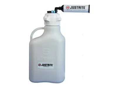 5 Liter HDPE Carboy with Filter Kit, VaporTrap™, 4 Ports 1/8" Tubing, 4 Ports 1/4" Tubing, 83mm Cap