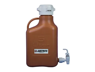5 Liter HDPE Carboy with Spigot, 83mm Cap, Amber