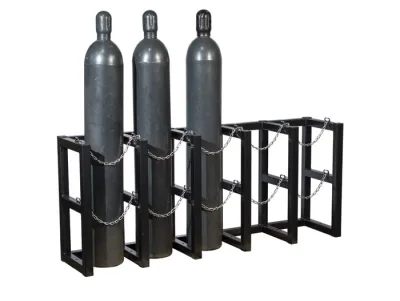 5 Wide by 1 Deep, Gas Cylinder Storage Rack, 5 Cylinder Capacity, Steel