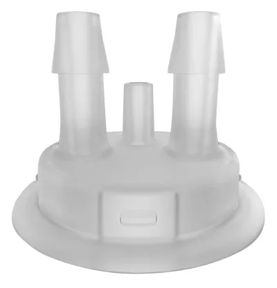 53mm Adapter for Carboy Cap, Two 5/16" Molded-in Hose Barbs and Vent