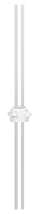 53mm Carboy Cap, Open Top, Two 1/4" OD Tubes, 12" Length
