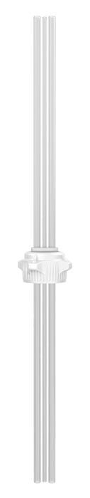 53mm Carboy Cap, Open Top, Two 1/4" & One 1/8" OD Tubes, 12" Length