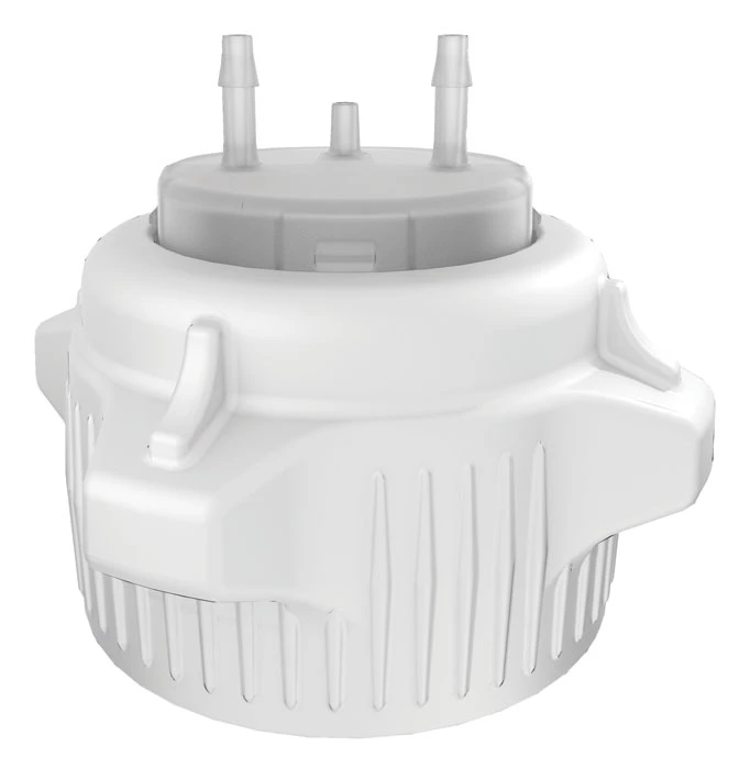 53mm Carboy Cap, Open Top with Adapter, Two 1/8" Molded-in Hose Barbs and Vent - 12854