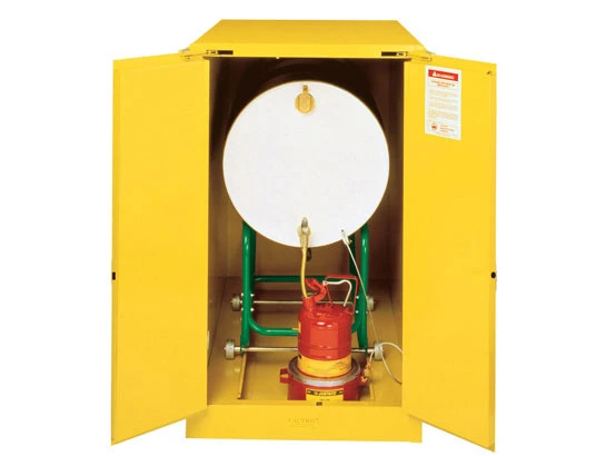 55 Gallon, 1 drum Horizontal, 2 Doors, Self-Close, Flammable Cabinet with Cradle Track, Sure-Grip® EX, Yellow - 899320