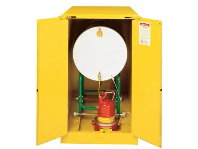 55 Gallon, 1 drum Horizontal, 2 Doors, Self-Close, Flammable Cabinet with Cradle Track, Sure-Grip® EX, Yellow