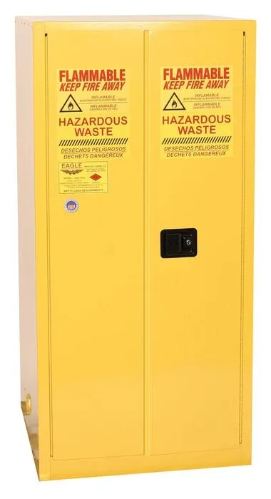 55 Gallon, 1 drum, Vertical, 1 Shelf, 2 Door, Manual Close, Haz-Mat Safety Cabinet, Yellow - HAZ1926X