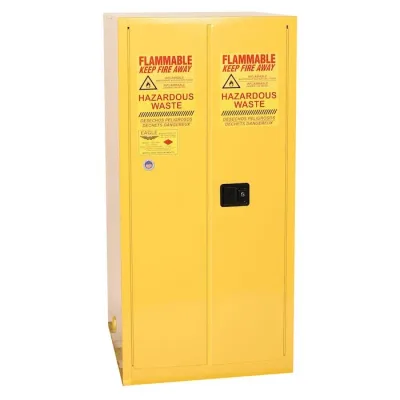 55 Gallon, 1 drum, Vertical, 1 Shelf, 2 Door, Self Close, Haz-Mat Safety Cabinet, Yellow - HAZ2610X