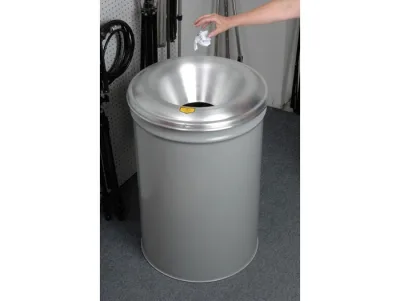 55 Gallon, Cease-Fire® Waste Receptacle, Safety drum Can with Aluminum Head, Gray - 26655G