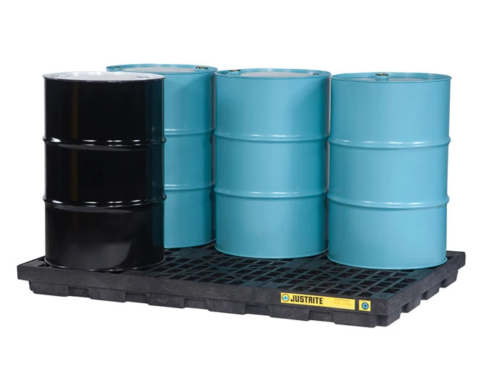 6 drum Accumulation Center - 73 Gallon Spill Capacity, EcoPolyBlend™, No Drain, Black - 28659