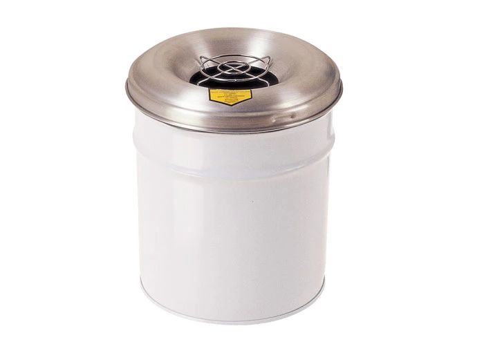 6 Gallon, Cease-Fire® Waste Receptacle for Cigarette Disposal, Aluminum Head with Grill Guard, Black - 26626K