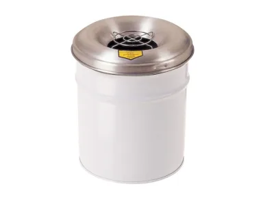 6 Gallon, Cease-Fire® Waste Receptacle for Cigarette Disposal, Aluminum Head with Grill Guard, Black - 26626K