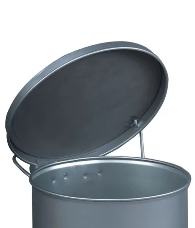 6 Gallon, Oily Waste Can, Hands-Free Self-Closing Cover, SoundGard™, Silver