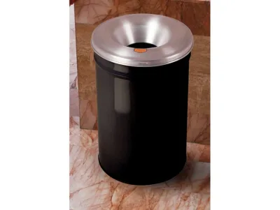 6 Gallon Steel Cease-Fire® Waste Receptacle, Safety drum Can with Aluminum Head, Black - 26606K