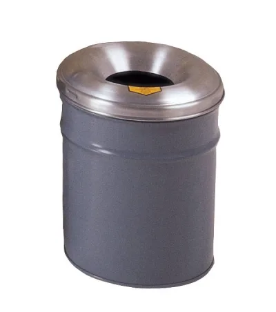 6 Gallon Steel Cease-Fire® Waste Receptacle, Safety drum Can with Aluminum Head, Gray - 26606G