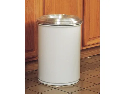 6 Gallon Steel Cease-Fire® Waste Receptacle, Safety drum Can with Aluminum Head, White - 26606W