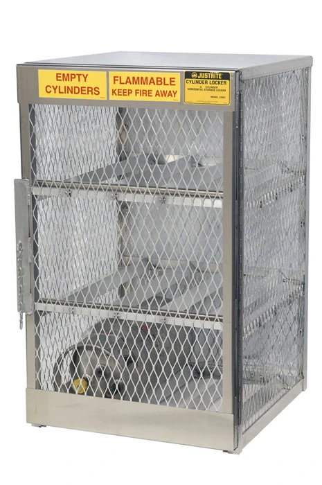6 Horizontal 20 to 33 Lb. LPG Cylinder Capacity, Gas Cylinder Cabinet Locker, Aluminum - 23002