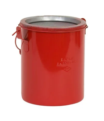 6 Quart, Steel Bench Can, Dasher Screen, No Lid, Red - B606NL