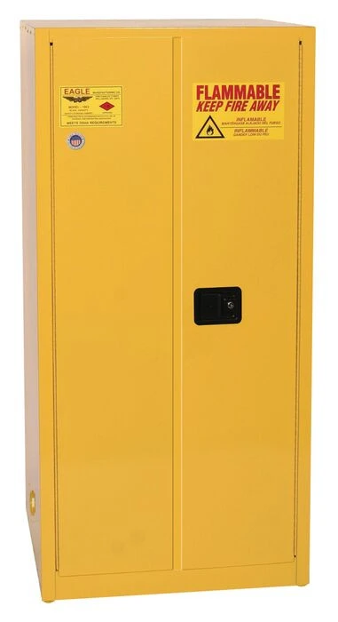 60 Gallon, 2 Shelves, 2 Door, Manual Close, Flammable Liquid Cabinet, Yellow - 1962X