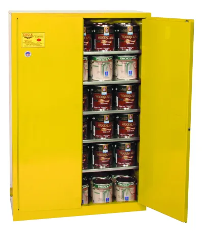 60 Gallon, 5 Shelves, 2 Doors, Manual Close, Paint Safety Cabinet, Yellow - YPI47X