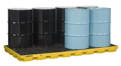8 drum Accumulation Center, 98 Gallon Spill Capacity, EcoPolyBlend™, No Drain, Yellow