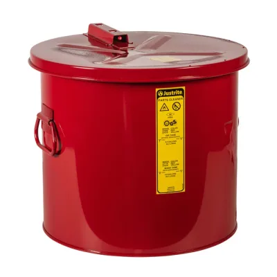 8 Gallon Dip Tank for Cleaning Parts, Manual Cover with Fusible Link, Steel, Red