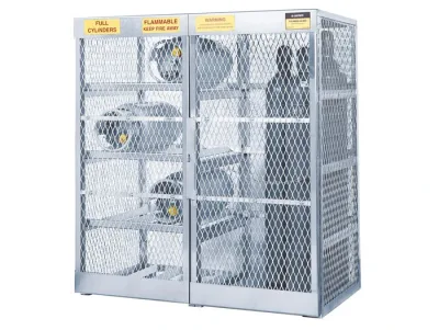 8 Horizontal LPG and 10 Vertical Compressed Gas Cylinder Tanks, Gas Cylinder Cabinet Locker Combo, Aluminum