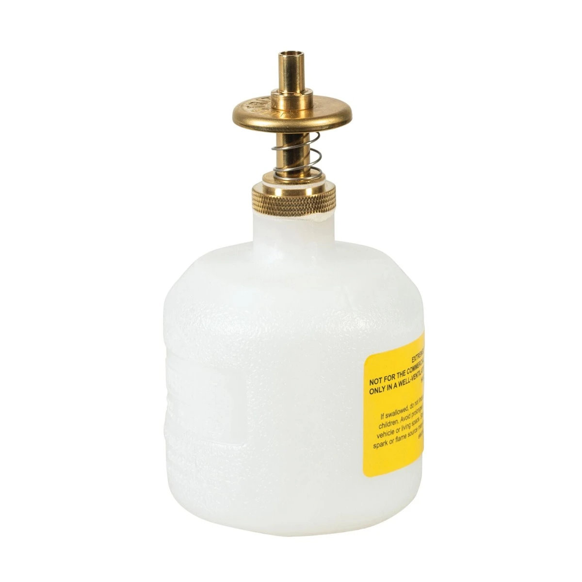 8 Ounce Plastic Dispensing Can, Brass Dispenser Valves, Translucent, White - 14005