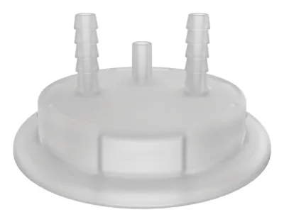 83mm Adapter for Carboy Cap, Two 1/4" Molded-in Hose Barbs and Vent