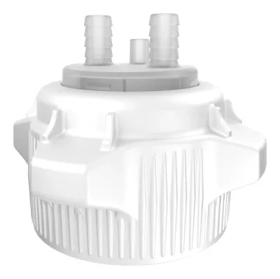 83mm Carboy Cap, Open Top with Adapter, Two 1/2" Molded-in Hose Barbs and Vent