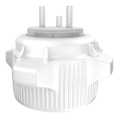 83mm Carboy Cap, Open Top with Adapter, Two 1/4" Molded-in Hose Barbs and Vent