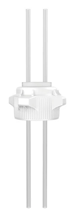 83mm Carboy Cap with Two 1/4" OD Tubes, 27" Length, Open Top - 12895