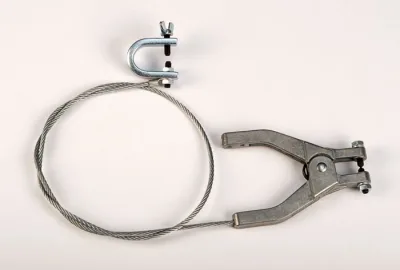 Antistatic Wire for Bonding and Grounding, with Hand Clamp and "C" Clamp, 3 feet