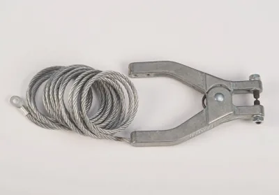 Antistatic Wire for Bonding/Grounding, with Hand Clamp and 1/4 inch Terminal, 10 feet Coiled